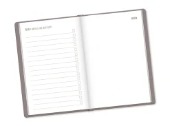 Terminplaner Lederlook, 2025, Taupe
