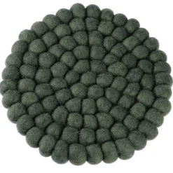 Untersetzer Filzkugeln, Dunkelgrün , 20 Cm