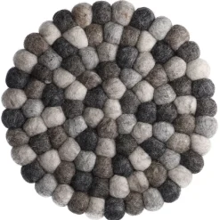 Untersetzer Filzkugeln, Grau-gemixt, 20 Cm