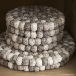 Untersetzer Filzkugeln, Taupe Mix, 30 Cm
