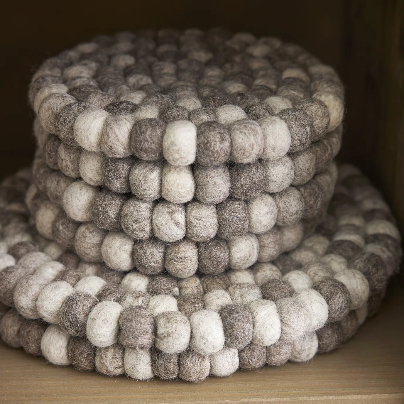 Untersetzer Filzkugeln, Taupe Mix, 20 Cm