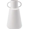 Vase Metall, Hoch/weiß, 19.5 Cm