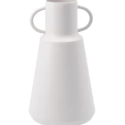 Vase Metall, Hoch/weiß, 19.5 Cm