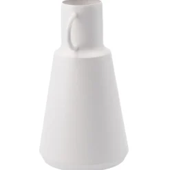 Vase Metall, Hoch/weiß, 19.5 Cm