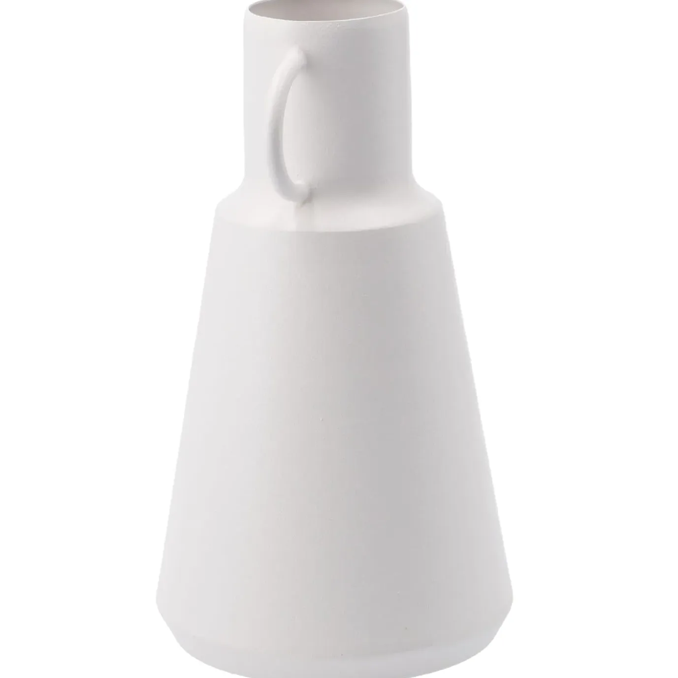 Vase Metall, Hoch/weiß, 19.5 Cm