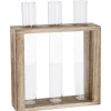 Vase Reagenzglas 3 Stück In Holzständer, 19 Cm