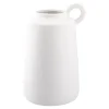 Vase Struktur Mit Henkel, Weiß, 25 Cm