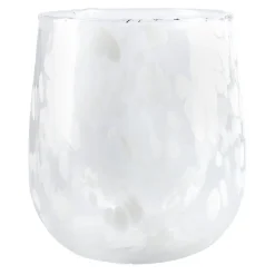 Vase Tupfen, Bauchig/weiß, 16 Cm