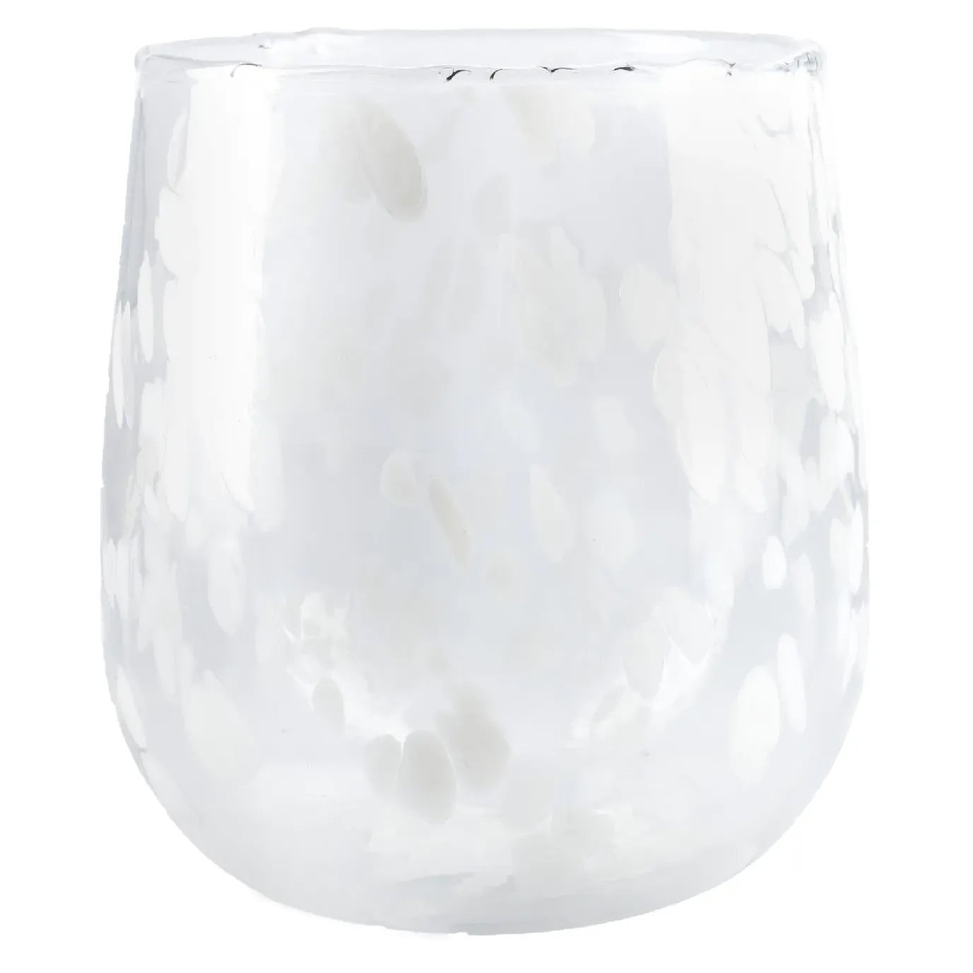Vase Tupfen, Bauchig/weiß, 16 Cm