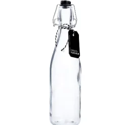Vorratsflasche Mit Schwarzem Label, Rund, 500 Ml