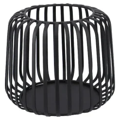 Windlicht Metall, Schwarz, 15 X 12.5 Cm