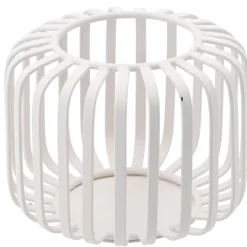 Windlicht Metall, Weiß, 10 X 8 Cm