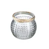 Windlicht Saira, Metallrand, Klar/Karo, 5 Cm