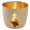 Windlicht Spruch/Xmas, Tanne/sand, 10 X 8.5 Cm