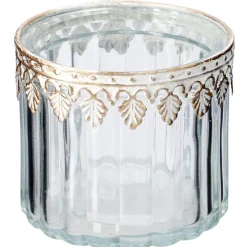 Windlicht Zara Mit Metallrand, 8 X 7 Cm